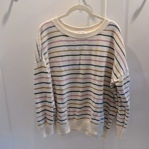 Emerson Fry Carolyn Sweater Rainbow Stripe Organic. size L.